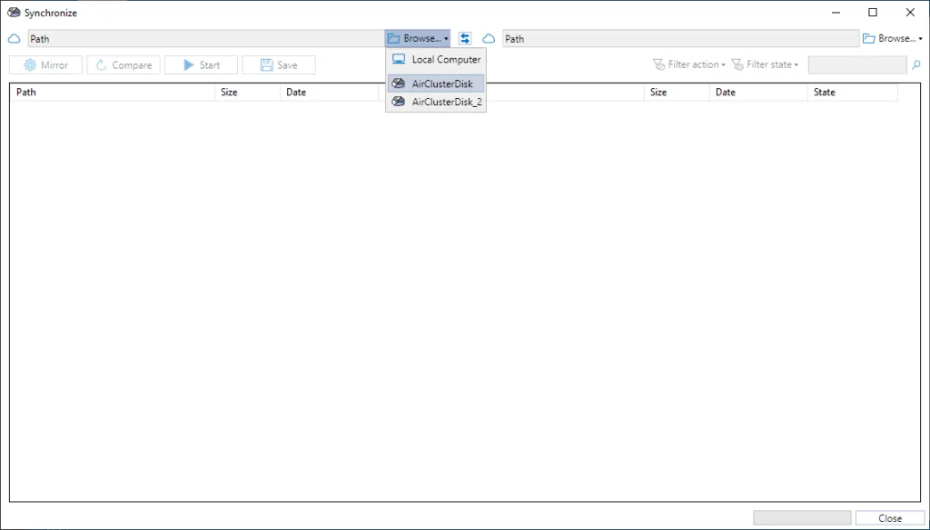 选择同步文件夹